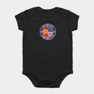 Proud Kyrgyz-American Badge - Kyrgyz Republic Flag Baby Bodysuit